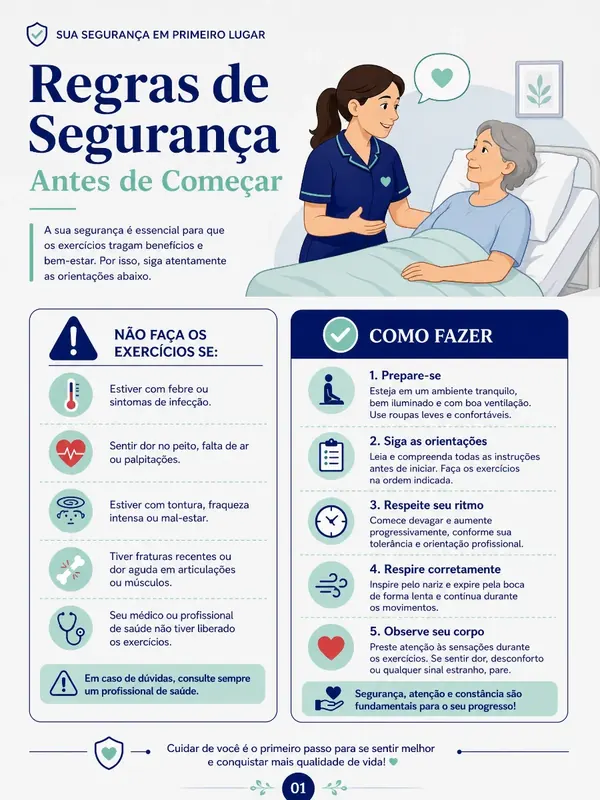 Página do guia: regras de segurança antes de começar